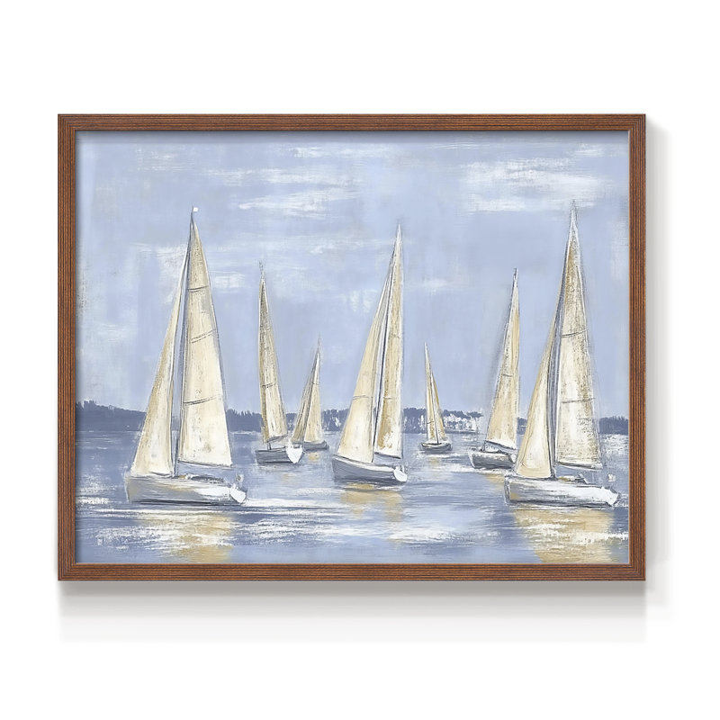 Nautical Series-III - Reproduction encadrée - Restickable, H 16 po x l 20 po, Noyer
