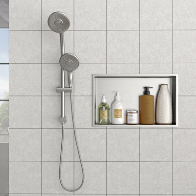 21" X 13" Stainless Steel Shower Niche, Brushed Nickel