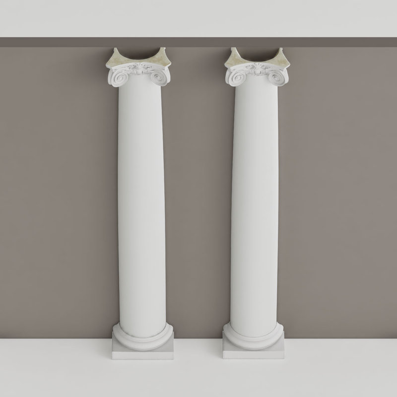 Colonne ronde Endura-Stone, 10 po de diamètre x H 5 pi, Base toscane et Scamozzi Capital