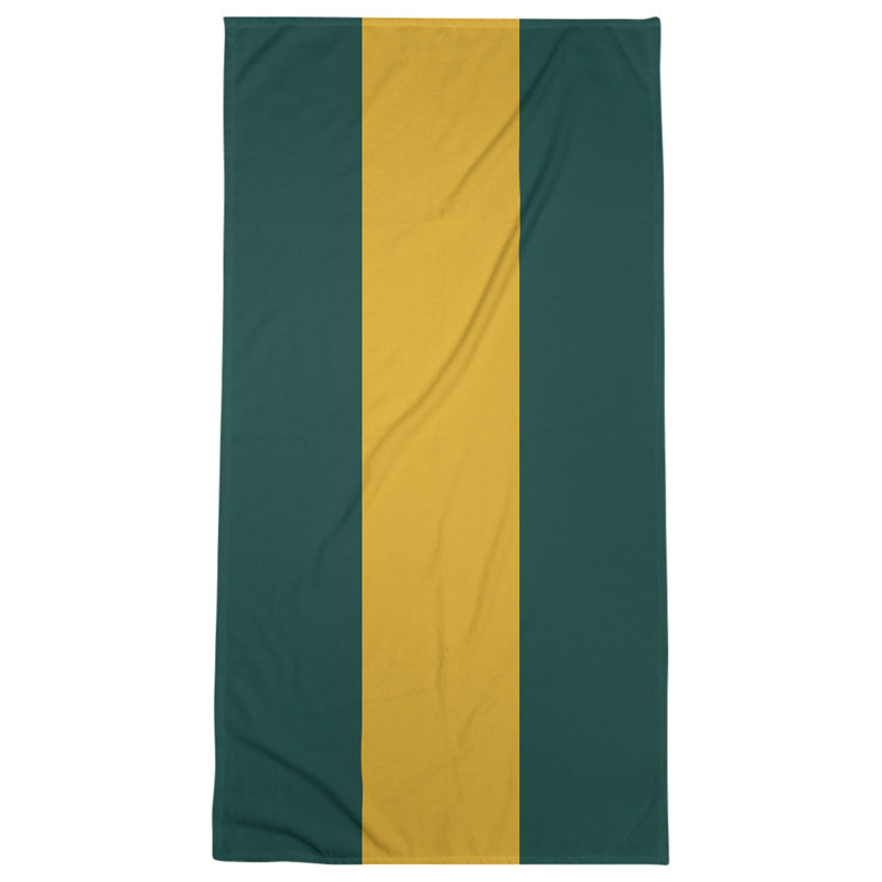 Lightweight Bath Towel, Kelly Green/Gold/Kelly Green, Microfiber