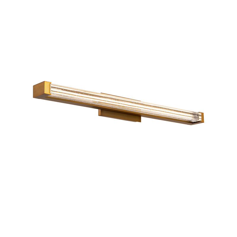 Luminaire de meuble-lavabo à DEL à intensité variable de 27,13 po avec abat-jour en cristal et interrupteur de température de couleur intégré Skein (2700K / 3000K / 3500K / 4000K)
