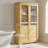 44.7" Freestanding Garage Storage Cabinet with Glass Doors, 4 Built-In Drawers & 20" Deep Shelves – Solid Pine Wood Utility Organizer-1336609043