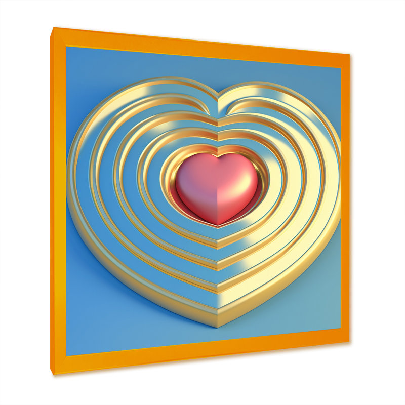 Denetrice Contemporary Pastel Radiating Pink Heart VI - reproduction sur toile, L 24 po x H 24 po