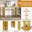 Wooden Console Table With Storage Shelves And Golden Legs-1186596