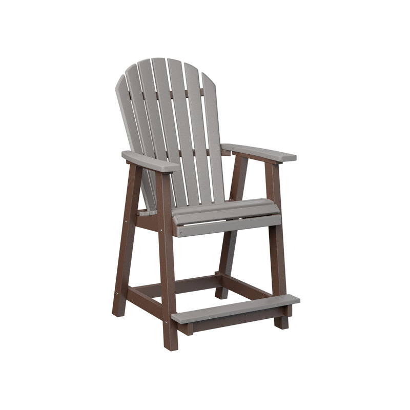 Berlin Gardens Comfo Back Counter Chair, Light Gray, Chocolate Brown