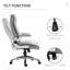 Chaise de bureau à haut dossier avec pivot à 360 degrés et accoudoirs souples, rembourrage épais en similicuir gris