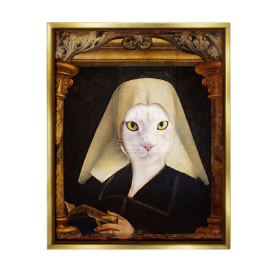 «Cat With Ornate Arch Floater Frame» par Karen Burke sur toile
