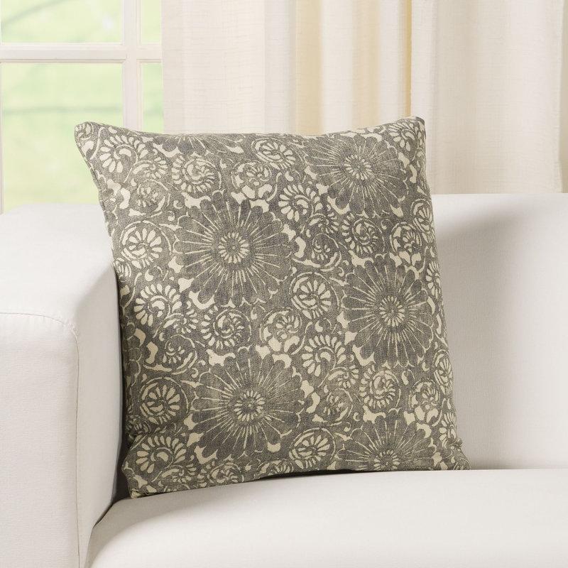 Oreiller en plumes Skywalk, Carré 20 po, Polyester, Floral sempervirent