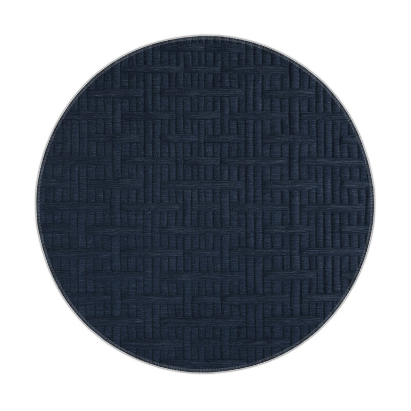 Trellis Gray Indoor and Outdoor Area Rug, Round 5'