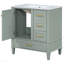 Meuble-lavabo vert 30 po avec lavabo en céramique, portes et tiroirs à fermeture en douceur-2039481229