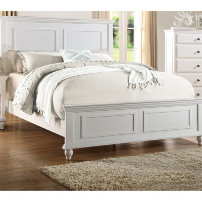 Beautiful White Queen Bed Frame With Modern Bedroom Style Size In White, Transitional High Panel Headboard And , Plywood Material