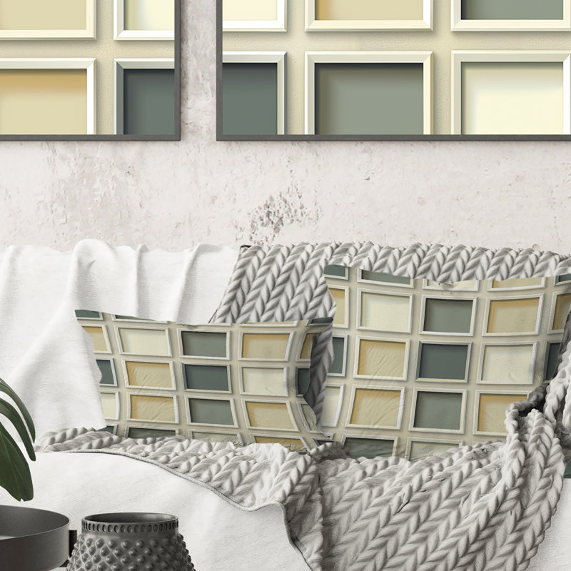 Geometric Squares - Geometric Throw Pillow, 16"H x16"H