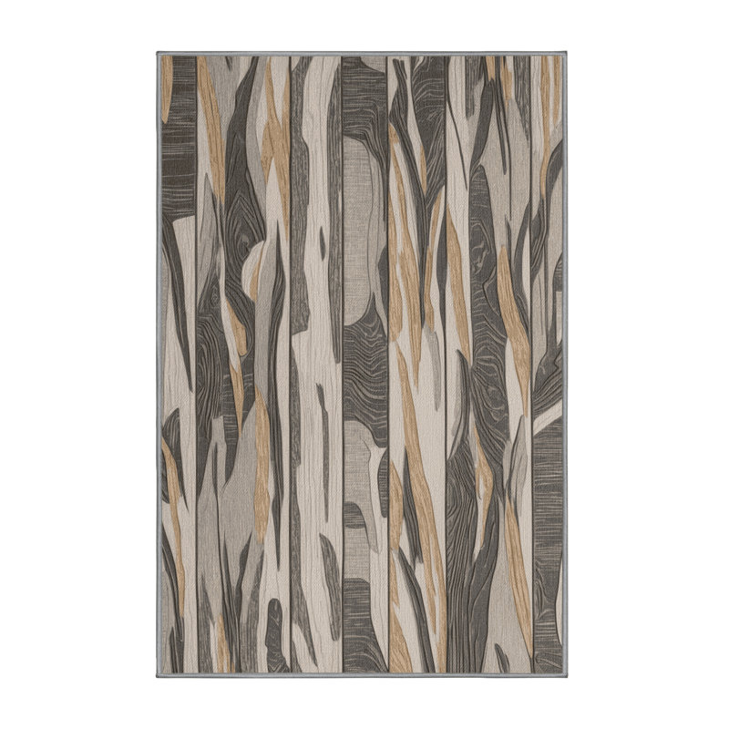 Washable Driftwood Grain Elite Coastal Area Rug, Rectangle 2' x 3'