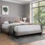 Tête de lit tapissier classique en forme de grand lit à motif de grand lit brun classique sans sommier tapissier requis pour la chambre à coucher