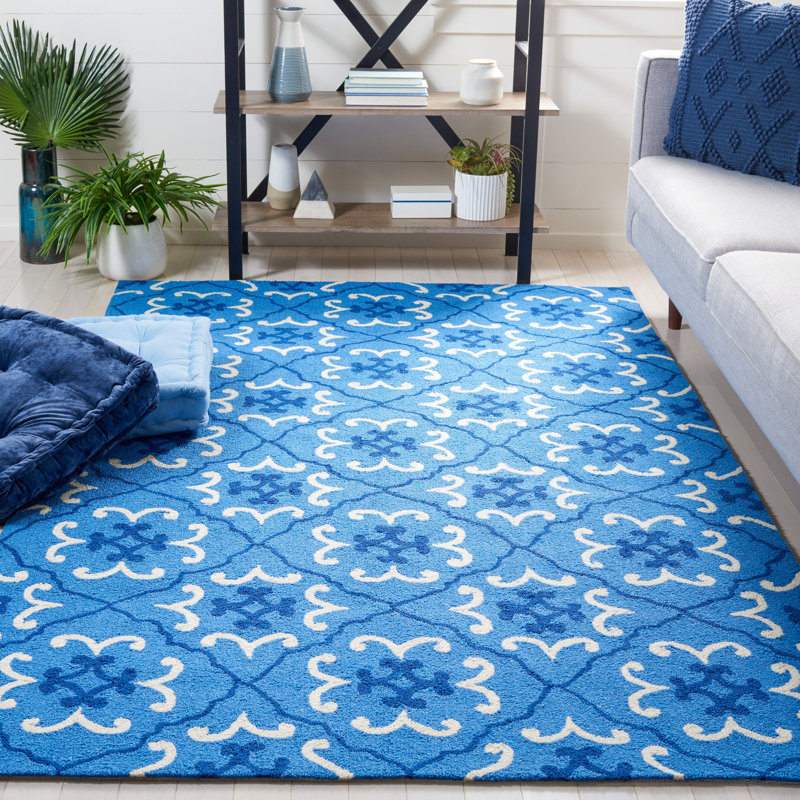 Anacortes Hand Hooked Performance Geometric Rug, Rectangle 8' x 10'