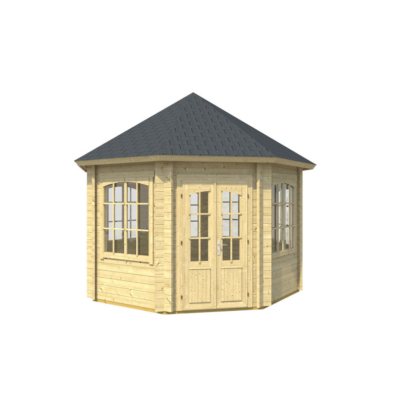 Lasita Jamaica 11.5 x 11.5 Ft. Pavilion Log Cabin With Single Glazing (44mm)
