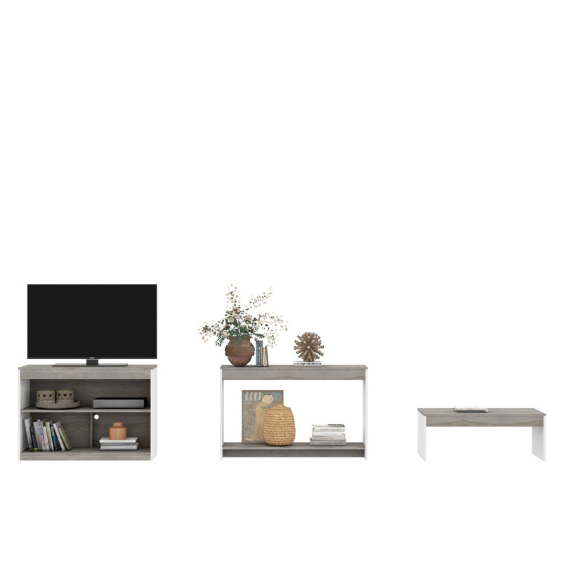 39" Grey And White Solid Console Table