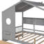 Lit double en bois avec 2 tiroirs, lit pour enfant avec tablette de rangement (lit)
