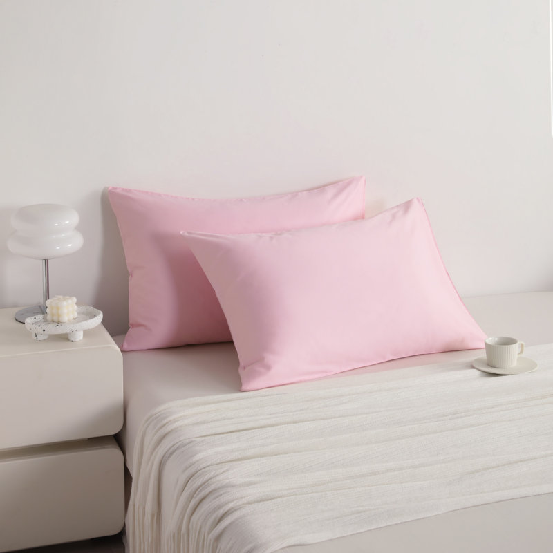 Egyptian-Quality Cotton Bed Pillowcases, 500 Thread Count Cotton Sateen Pillowcases with Envelope Closure - NTBAY, Pink