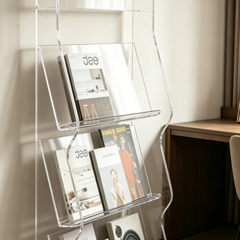 Bibliothèque à magazines en acrylique, Clear