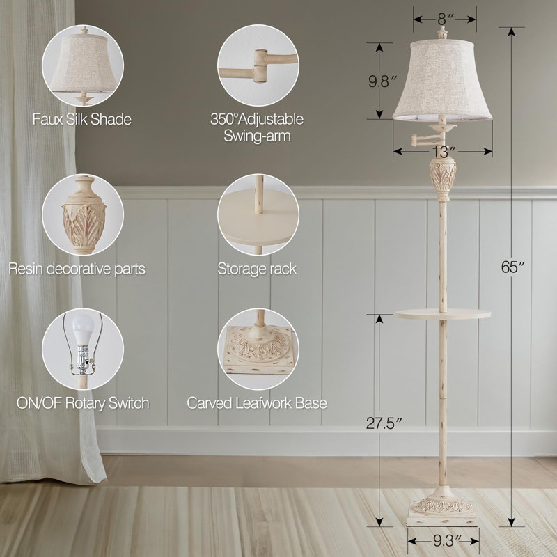 Lampe sur pied à DEL Traditional, 65, Blanc