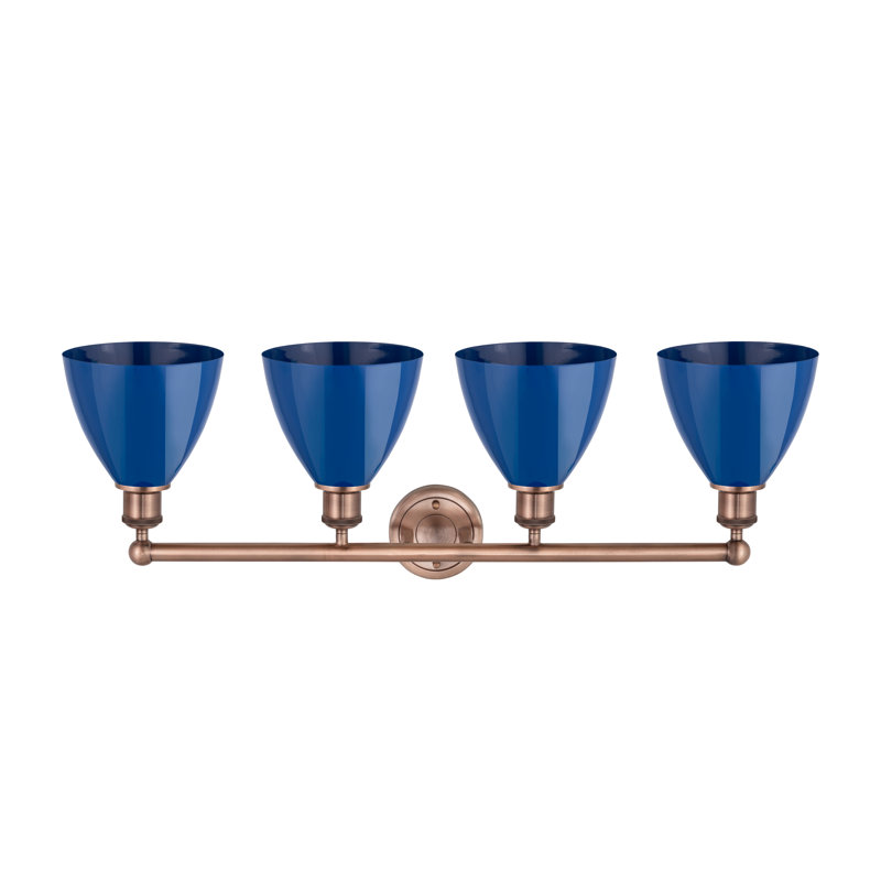 Alquin 4 - Light Dimmable Vanity Light, Blue, Antique Copper