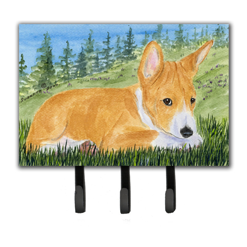 Porte-laisse basenji et crochet à clé
