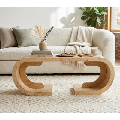 Table basse 47,24 "courbée avec base courbée