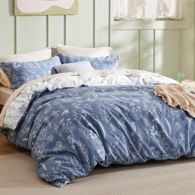 Bedsure Reversible Floral Duvet Cover Set With Zipper Closure