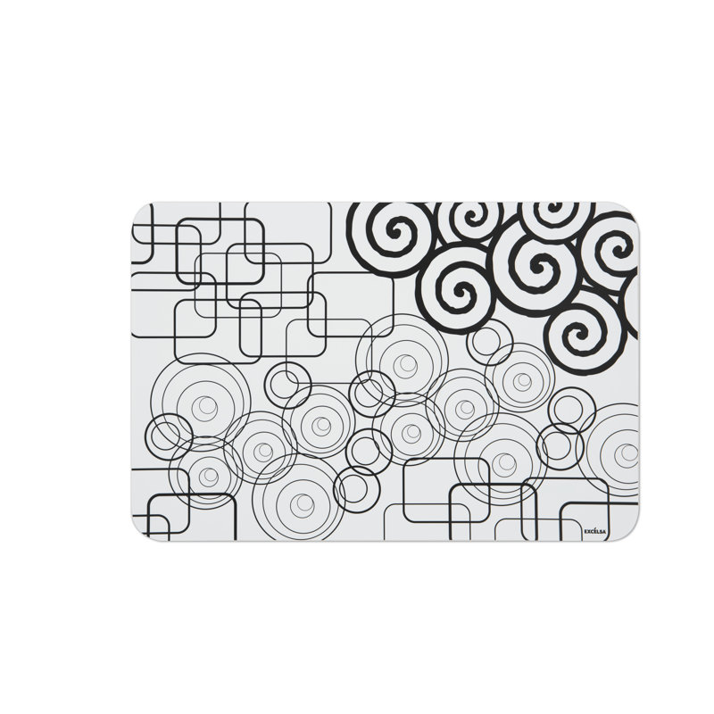 Magic Black Polypropylene Plastic Geometric Rectangle Placemat
