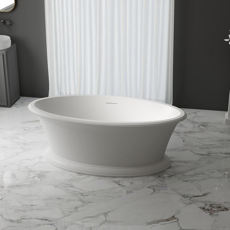 Baignoire à piédestal en acrylique à double extrémité Cora, Polished Brass