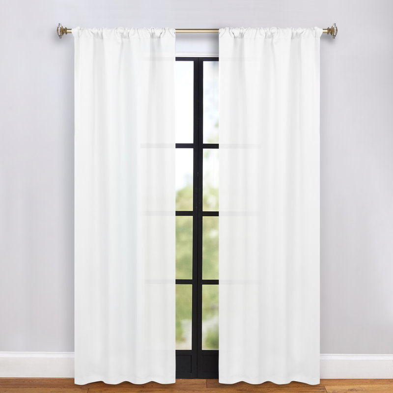 Paire de rideaux obscurcissant avec passe-tringle Moriah Millendon, L 36 po x L 84 po, Blanc neige