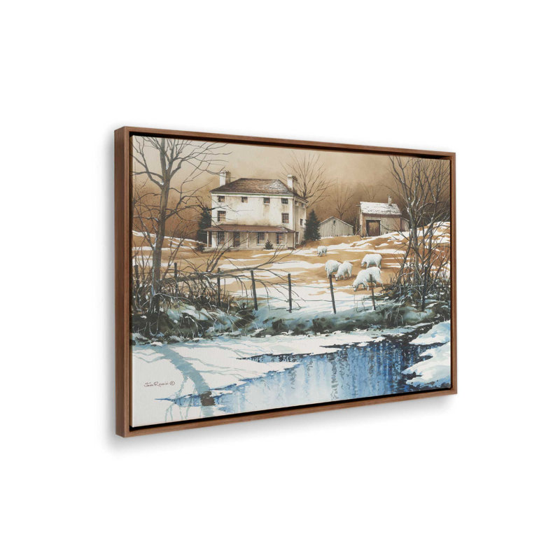 «Just Grazing» par John Rossini, reproduction d'art, L 48 x H 36, Brun, Toile avec cadre