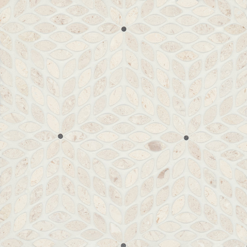 Carreau de mosaïque en marbre Celeste, Beige Myra / basalte