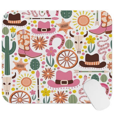Landscape & Nature Wild West Western Desert Cowgirl Cowboy Rodeo I Desert Landscapes Southwestern Gaming Cute Office Laptop Desk Pad Gift Mat Square Rectangle Non-Slip Mousepad