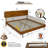 Queen 800 lbs Heavy Duty Solid Wood Platform Bed with Headboard, Premium Scandinavian Bed Frame, Non-Slip Noise-Free, Quick Assembly, Caramel-105528049-105528050
