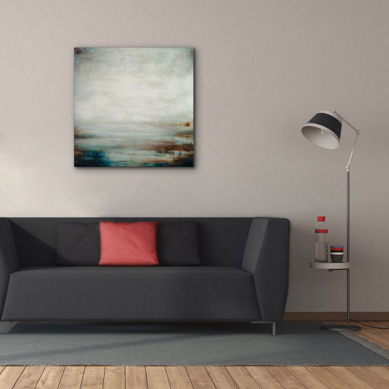  «Where The River Meets The Sea» par Aondrea H. Maynard, art mural sur toile, 37 po x 37 po