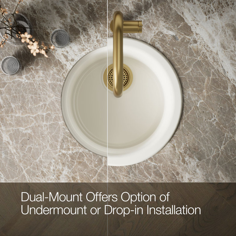 Porto Fino™ Top-Mount/Under-Mount Bar Sink, Biscuit