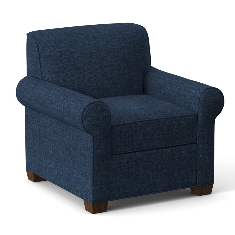 Finn Upholstered Armchair, Montana Walnut, Archetype Admiral
