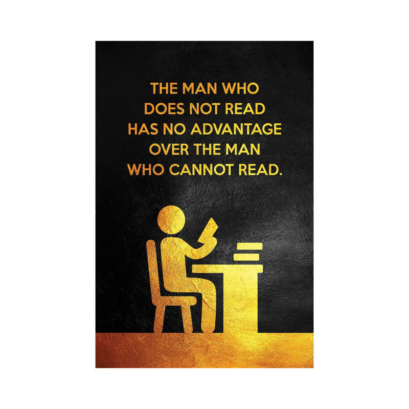Read by Adrian Baldovino - Wrapped Canvas Painting, 20.32 cm H x 30.48 cm W x 1.91 cm D