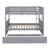  Rubber Wood Bunk Bed With Pull-Out Trundle, Transformable Into Two Separate Beds-1125135415-1125135410
