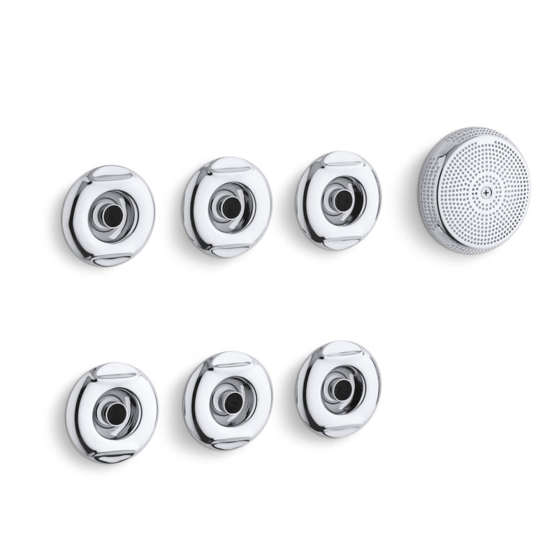 Flexjet Whirlpool Trim Kit with Six Jets, Polished Chrome