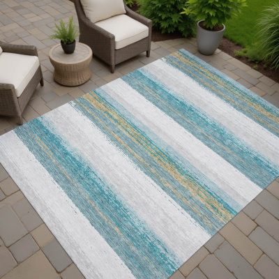 Machine Washable Indoor/Outdoor Chantille ACN2707 Stripes Rug