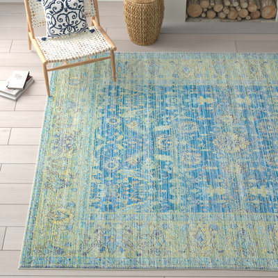 Embrya Oriental Blue/Yellow Area Rug
