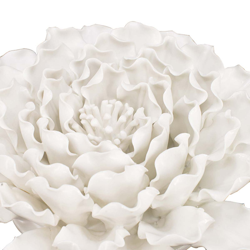 Décoration murale fleur faite à la main, H 3 po x l 9,3 po x P 9,3 po