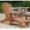 Chaise Adirondack en bois massif avec repose-pieds Aredale