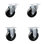 4 Piece Rubber Swivel Top Plate Caster Set with 2 Rigid