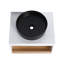 Meuble-lavabo flottant 24 po avec lavabo vasque rond noir mat, meuble-lavabo mural avec rangement ouvert, finition blanche avec comptoir durable, conception moderne peu encombrante (livré dans 2 boîtes)-214441251