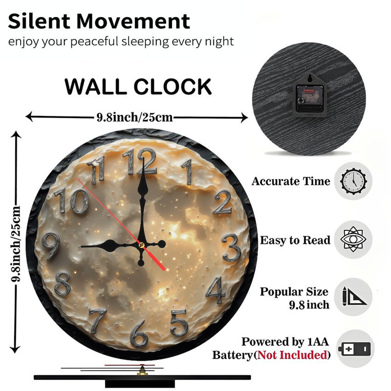 Horloge de lune avec étoiles brillantes