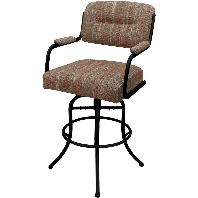 Tabouret de bar pivotant 30 po Jomiah, Noir, Rouge